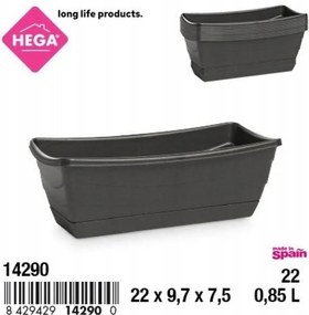 Hosszú téglalap alakú virágtartó 22 cm ideális virágokhoz