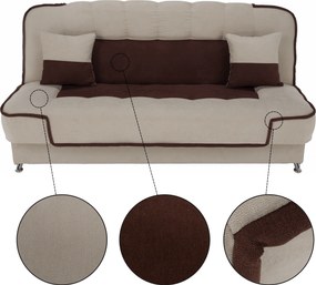 Kinyitható dívány, bézs/barna, PERSI