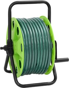 vidaXL zöld szabadon álló tömlődob PVC tömlőszerelvényszettel 0,75"20m