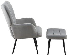 Fotel lábtartóval Halago (szürke + fekete) . 1116357