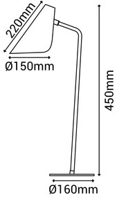 Lisboa fehér asztali lámpa, magasság 45 cm - SULION