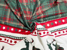 Flanel ágynemű FJORDEN zöld Ágyneműhuzat mérete: 70 x 90 cm | 140 x 200 cm