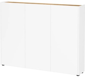 Fehér szekrény tölgyfa dekorral 138x105x25 cm Libbiano – Germania