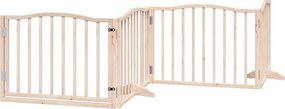 vidaXL nyárfa 4 paneles összecsukható kutyakapu ajtóval 320 cm
