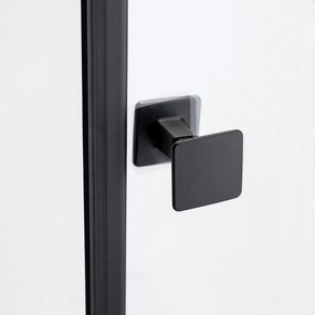 Stuxi Verona Big Black 180 cm széles kétszárnyú csukló zuhanyajtó (90+90 cm), 6 mm vízlepergető üveggel, matt fekete profillal, 195 cm magas