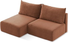 Téglavörös kinyitható-tárolóhelyes sarokkanapé (bal oldali) Kalena – Makamii