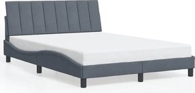 vidaXL sötétszürke bársony ágykeret matrac nélkül Hanko 140 x 190 cm