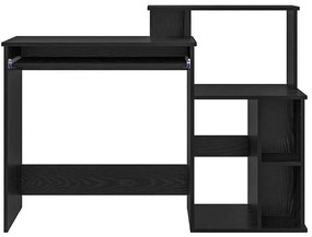 Íróasztal tárolóval Fekete tölgy 120.5 x 44 x 88.5 cm Faanyag