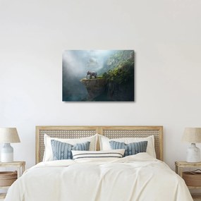 Kép - Az elefánt a Taj Mahal tetején (üvegen) (70x50 cm)
