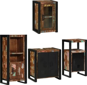 vidaXL Fürdőszoba bútor szett 4 pcs Szilárd újrahasznosított fa