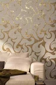 Glamour Tapéta A Nappaliba Arany Minták Díszek Tapéta