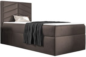 St7 boxspring ágy, sötétbarna, balos (100 cm)