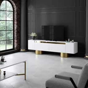 TV szekrény Bohem - White, Gold