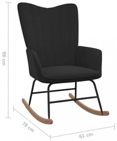 fekete bársony hintaszék lábtartóval