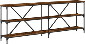 vidaXL sonoma tölgy színű szerelt fa és vas konzolasztal 200x30x75 cm