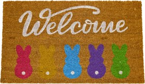 Strapabíró lábtörlő "Welcome" színes nyuszikkal 60x40 cm