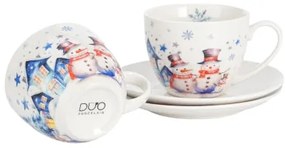 Karácsonyi hóemberes porcelán csésze 2 személyes díszdobozban Snowman