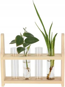 Állvány kémcsövekkel a növények szaporításához öko loft dekoráció fa váza