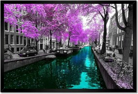 Poszterek keretben 60x40 Folyó Amszterdamban