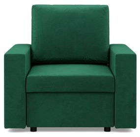 Zeus fotel, egyenes kartámasz, bársony, bonell töltet, zöld