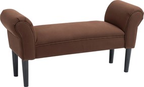 HOMCOM Kárpitozott Pad, Ágy Vége, Voilé Szövet, Barna, 102 x 36 x 51 cm | Aosom