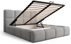 Cloud kárpitozott ágy ágyneműtartóval 160x200 cm - szürke Quelle 83 bouclé