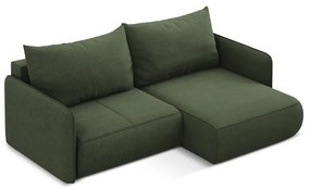 Zöld kinyitható-tárolóhelyes sarokkanapé (jobb oldali) Nanea – Makamii