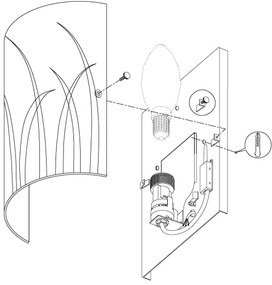 Eglo 92742 - Fali lámpa RIVATO 1xE14/42W/230V