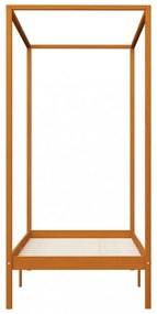 mézbarna tömör fenyőfa baldachinos ágykeret 100 x 200 cm
