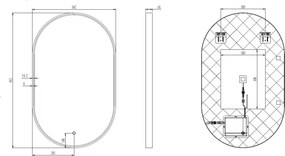 AREZZO design FRAME OVAL LED tükör, króm