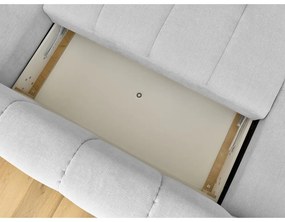 Világosszürke kinyitható-tárolóhelyes sarokkanapé (jobb oldali-U alakú) Fuji – Bobochic Paris