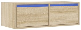 TV szekrény LED világítással sonoma tölgyfa 75x35,5x25 cm
