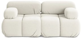 Fehér bársony moduláris kanapé 190 cm Lokua – Makamii