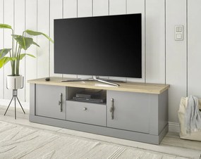 Chambord széles Tv-állvány világosszürke / Artisan tölgy