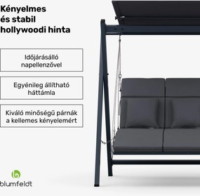 Blumfeldt FlexiSwing, hollywoodi hinta, 3 üléses, állítható háttámla, napellenző, időjárásálló