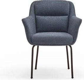 Kék kárpitozott karfás étkezőfotel Sadira – Teulat