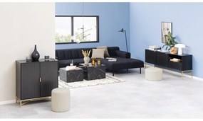 Fekete dohányzóasztal szett márvány dekorral, 2 db-os 58x58 cm Dice – Actona