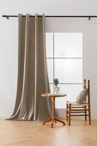 Bézs sötétítő függöny VELVET 140x270 cm Felfüggesztés: Hullámos sínszalag