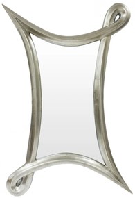 Aszimmetrikus fali tükör csavart ezüst keretben 175x117x7,5cm