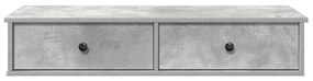 betonszürke szerelt fa falipolc fiókokkal 100 x 37,5 x 19 cm