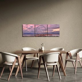 Kép - Alkonyat a város felett (órával) (90x30 cm)