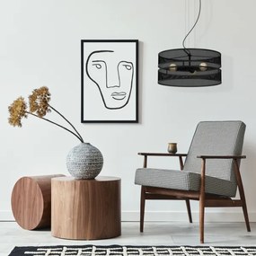 Csillár zsinóron LUM 3xE27/60W/230V fekete