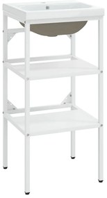 fehér vas fürdőszobai mosdókagylóváz beépített mosdóval