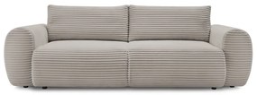 Világosszürkés bézs kordbársony kinyitható kanapé 257 cm Lucien – Bobochic Paris