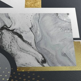 Kép - Texturális kollázs (órával) (90x30 cm)