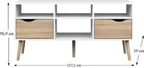 TV asztal/szekrény, tölgy sonoma / fehér, OSLO 75391
