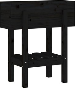 vidaXL fekete tömör fenyő kerti növénytartó 62 x 30 x 69 cm