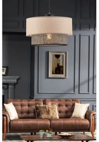 Zsinóros csillár ECHO 1xE27/60W/230V bézs/szürke