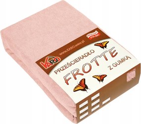 Gumis frottír lepedő 180x200 lazacszínű 006 Karo