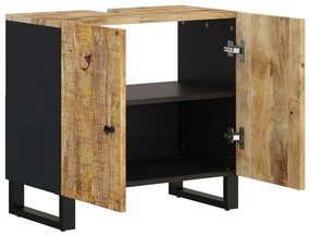 Tömör mangó- és szerelt fa mosdószekrény 62 x 33 x 58 cm